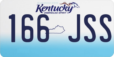 KY license plate 166JSS