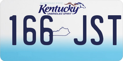 KY license plate 166JST