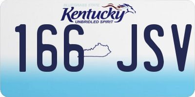 KY license plate 166JSV