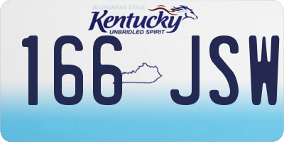 KY license plate 166JSW