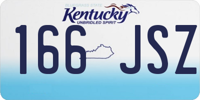 KY license plate 166JSZ