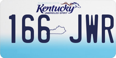 KY license plate 166JWR