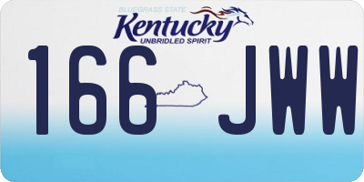 KY license plate 166JWW