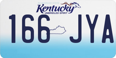 KY license plate 166JYA