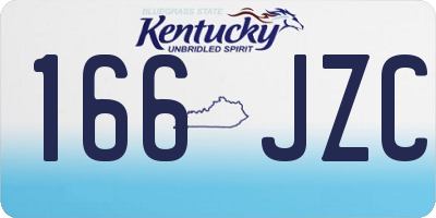 KY license plate 166JZC