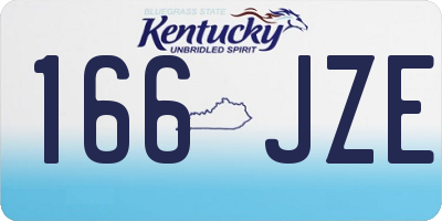 KY license plate 166JZE