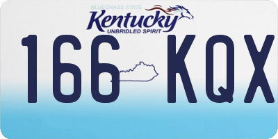 KY license plate 166KQX