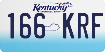 KY license plate 166KRF