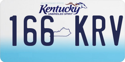 KY license plate 166KRV