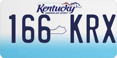 KY license plate 166KRX