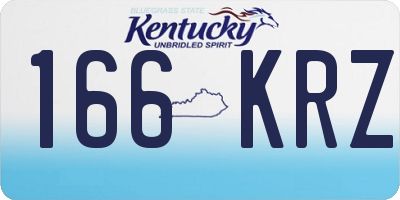 KY license plate 166KRZ
