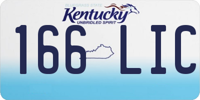 KY license plate 166LIC