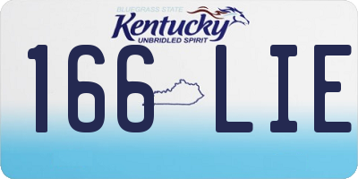 KY license plate 166LIE