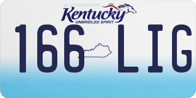 KY license plate 166LIG