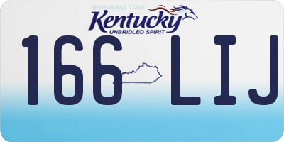 KY license plate 166LIJ