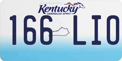 KY license plate 166LIO