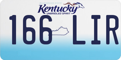 KY license plate 166LIR