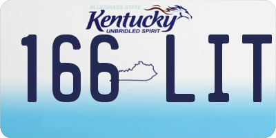 KY license plate 166LIT