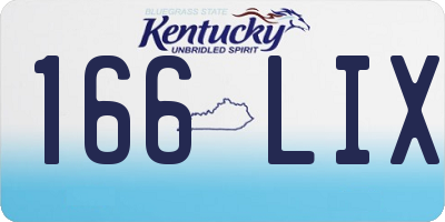 KY license plate 166LIX