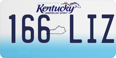 KY license plate 166LIZ