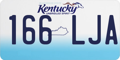 KY license plate 166LJA