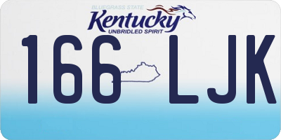 KY license plate 166LJK