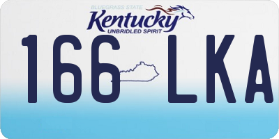 KY license plate 166LKA