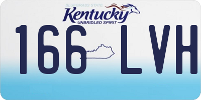 KY license plate 166LVH