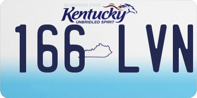 KY license plate 166LVN