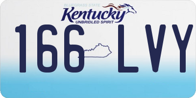 KY license plate 166LVY
