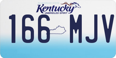 KY license plate 166MJV