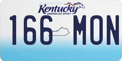 KY license plate 166MON