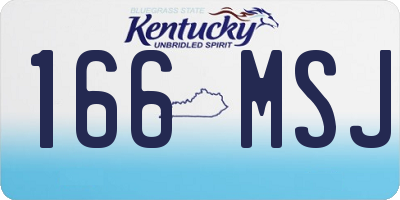KY license plate 166MSJ