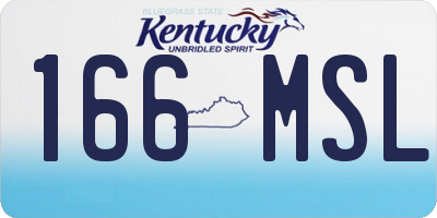 KY license plate 166MSL