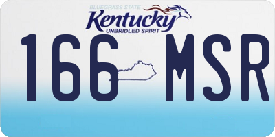 KY license plate 166MSR