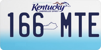 KY license plate 166MTE