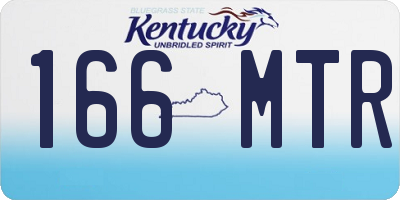 KY license plate 166MTR