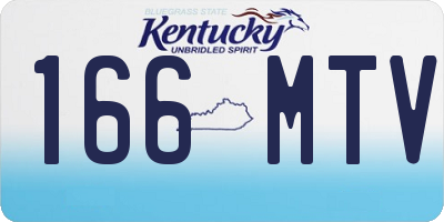 KY license plate 166MTV