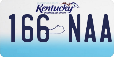 KY license plate 166NAA