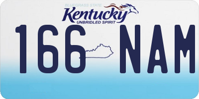 KY license plate 166NAM