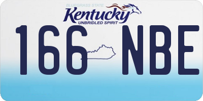 KY license plate 166NBE