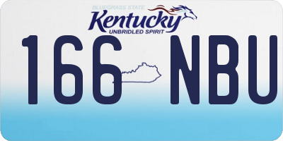 KY license plate 166NBU