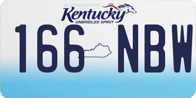 KY license plate 166NBW