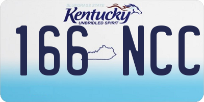 KY license plate 166NCC