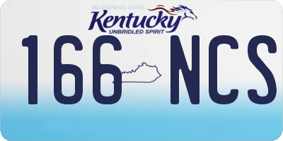 KY license plate 166NCS
