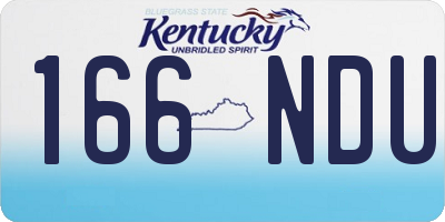 KY license plate 166NDU