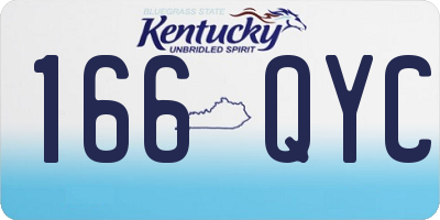 KY license plate 166QYC