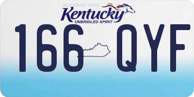 KY license plate 166QYF