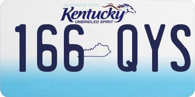 KY license plate 166QYS