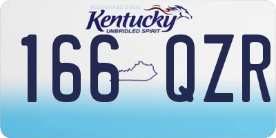 KY license plate 166QZR